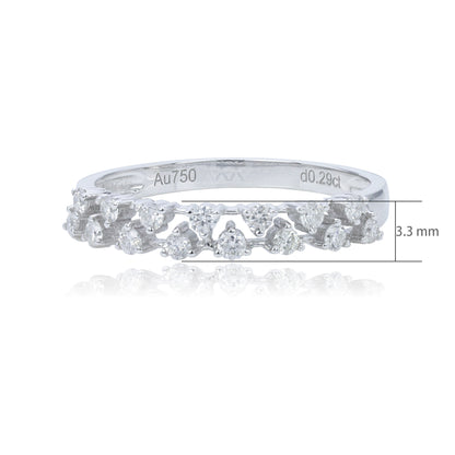 14K/18K WHITE GOLD 0.30 CTW VS H  DOUBLE ROW DIAMOND RING