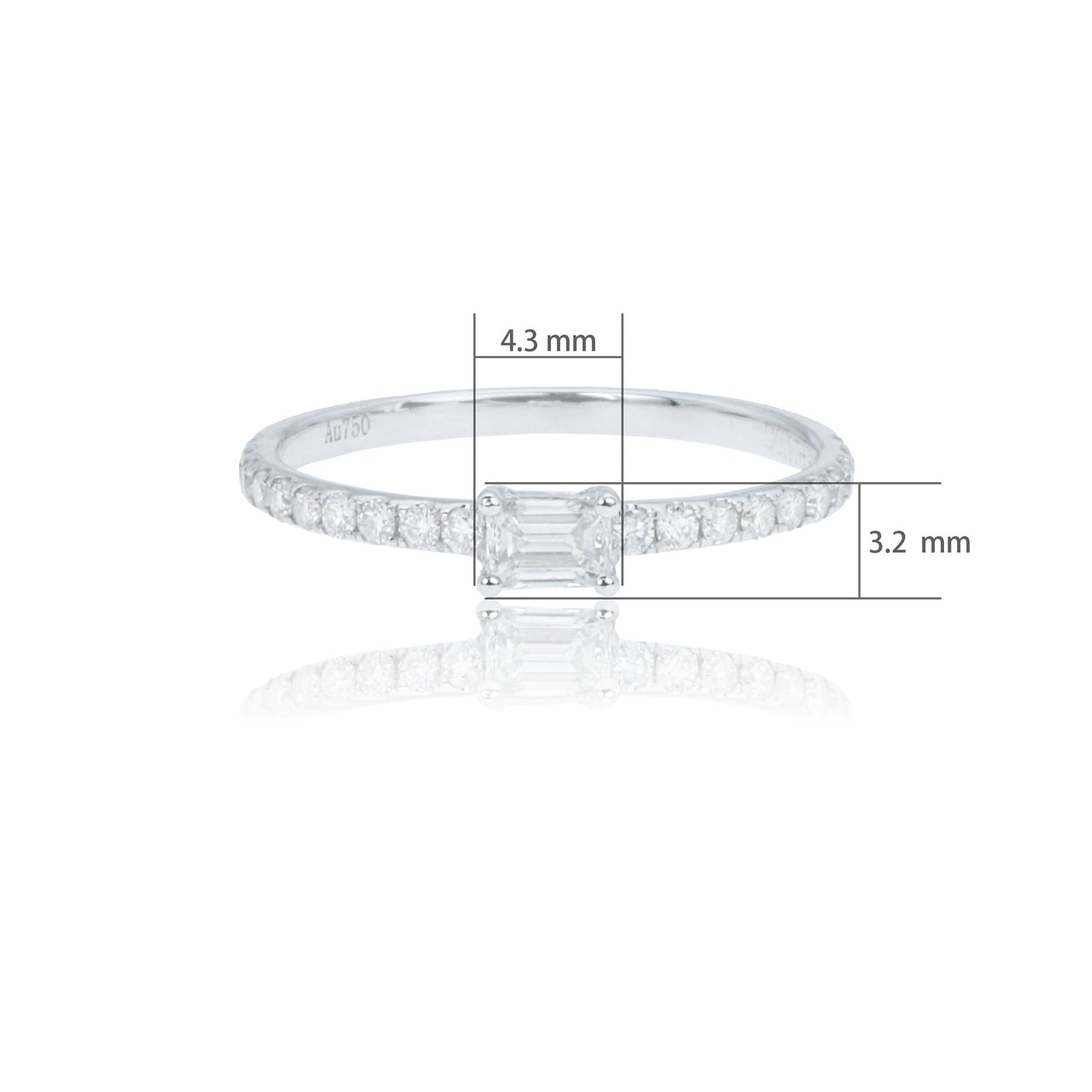 14k/18k white gold 0.37 ctw h diamond ring