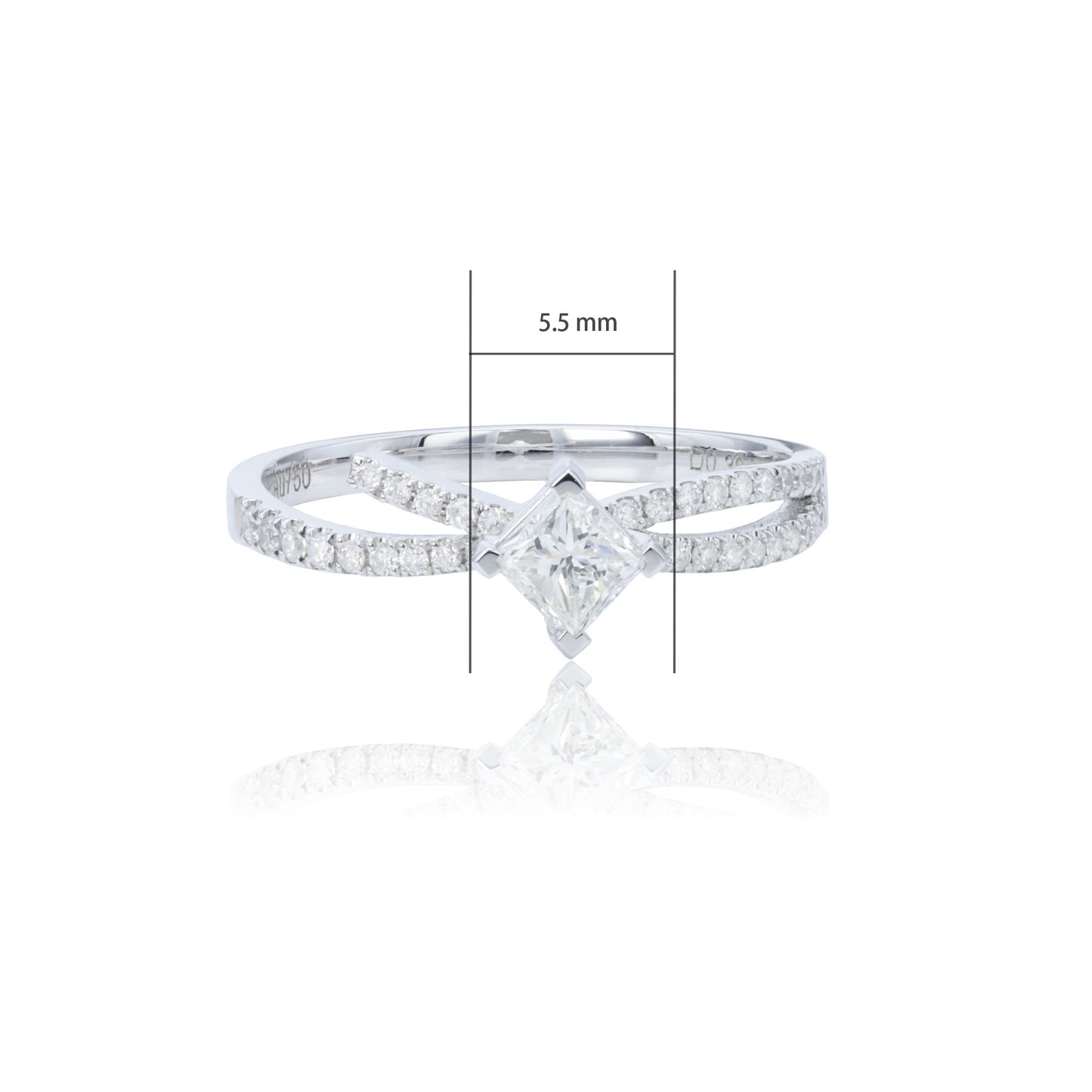 14k/18k white gold 0.44 ctw h vs diamond ring