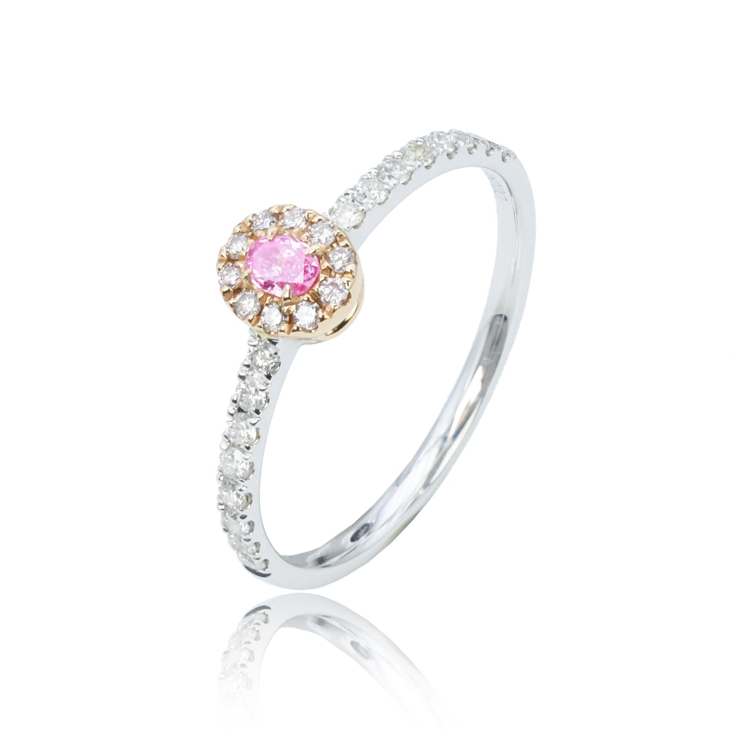 14k/18k gold 0.32 ctw fancy pink diamond & diamond ring