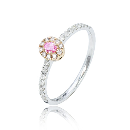 14K/18K GOLD 0.32 CTW FANCY PINK DIAMOND & DIAMOND RING