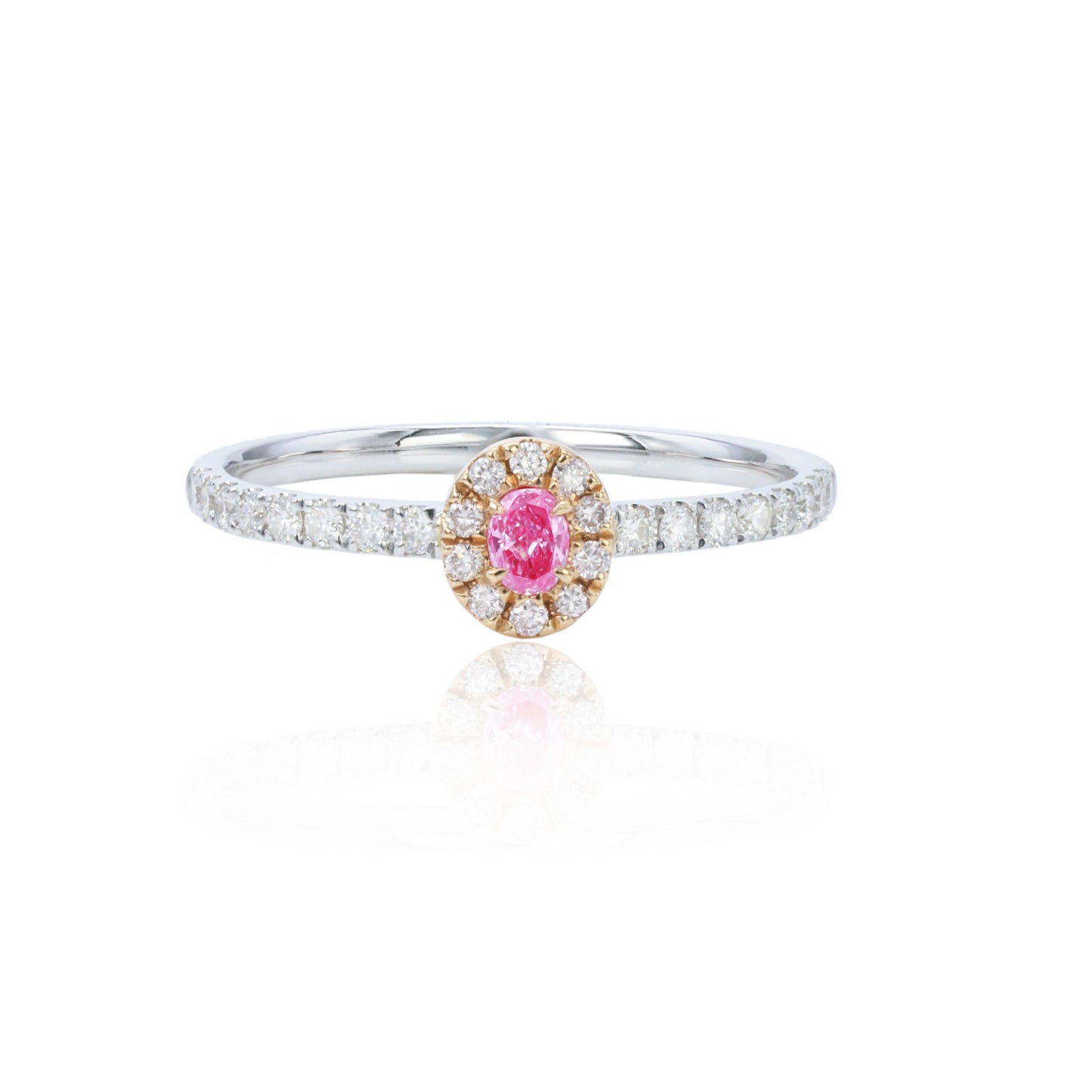 14k/18k gold 0.32 ctw fancy pink diamond & diamond ring