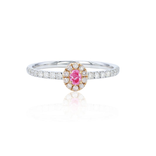 14K/18K GOLD 0.32 CTW FANCY PINK DIAMOND & DIAMOND RING