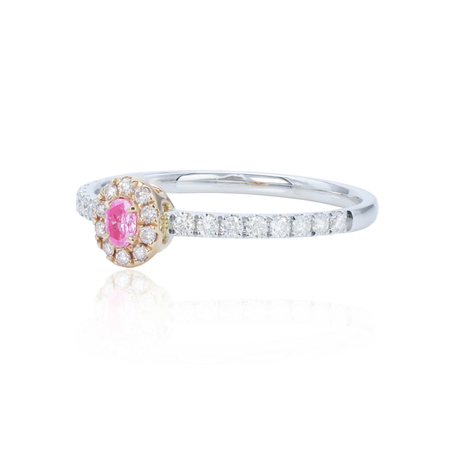 14k/18k gold 0.32 ctw fancy pink diamond & diamond ring