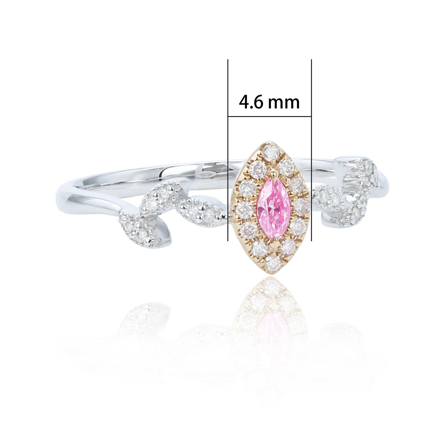 14k/18k white gold 0.16 ctw fancy pink diamond & diamond ring