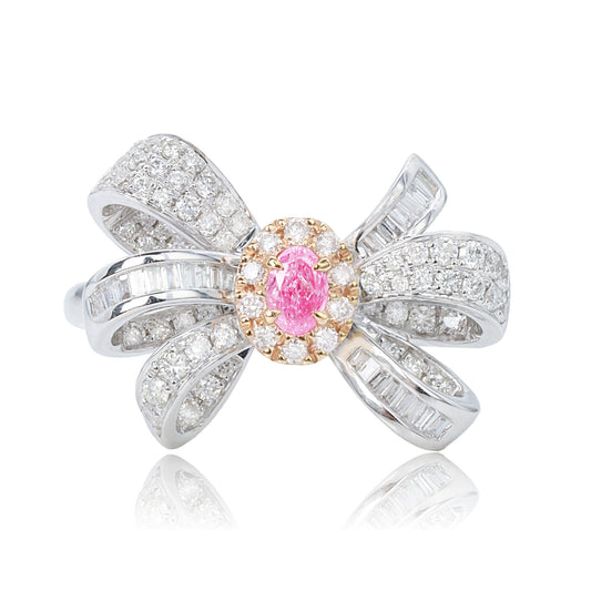 14K/18K WHITE GOLD 0.72 CTW FANCY PINK DIAMOND & DIAMOND RING