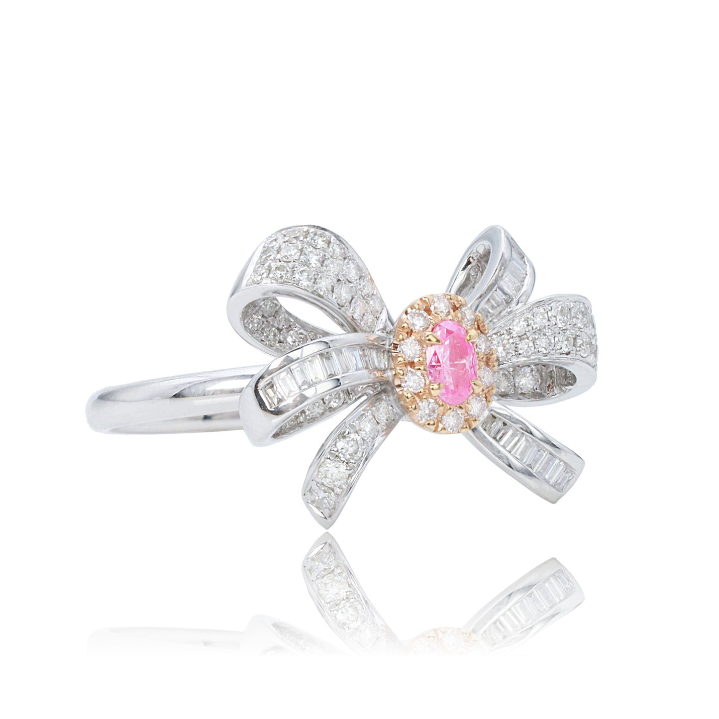 14k/18k white gold 0.72 ctw fancy pink diamond & diamond ring