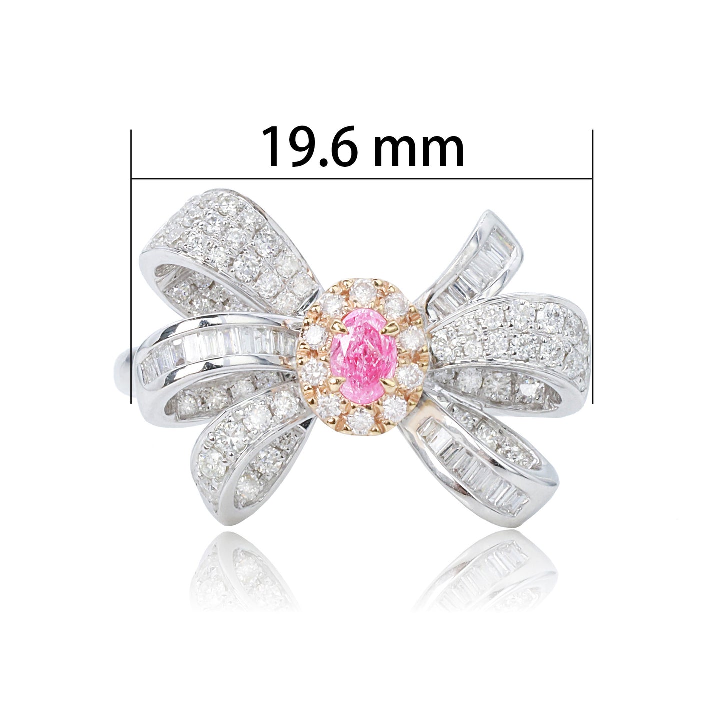 14k/18k white gold 0.72 ctw fancy pink diamond & diamond ring