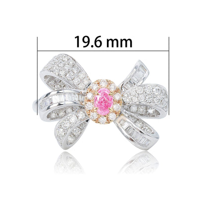 14K/18K WHITE GOLD 0.72 CTW FANCY PINK DIAMOND & DIAMOND RING