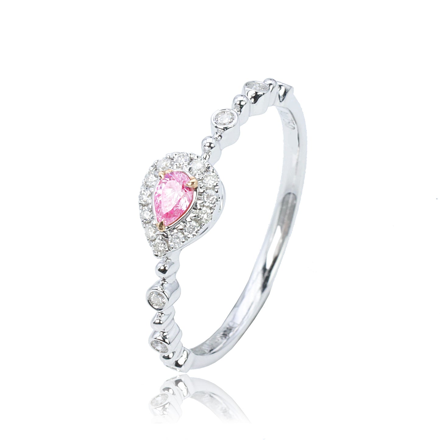 14k/18k white gold 0.18 ctw fancy pink diamond & diamond ring