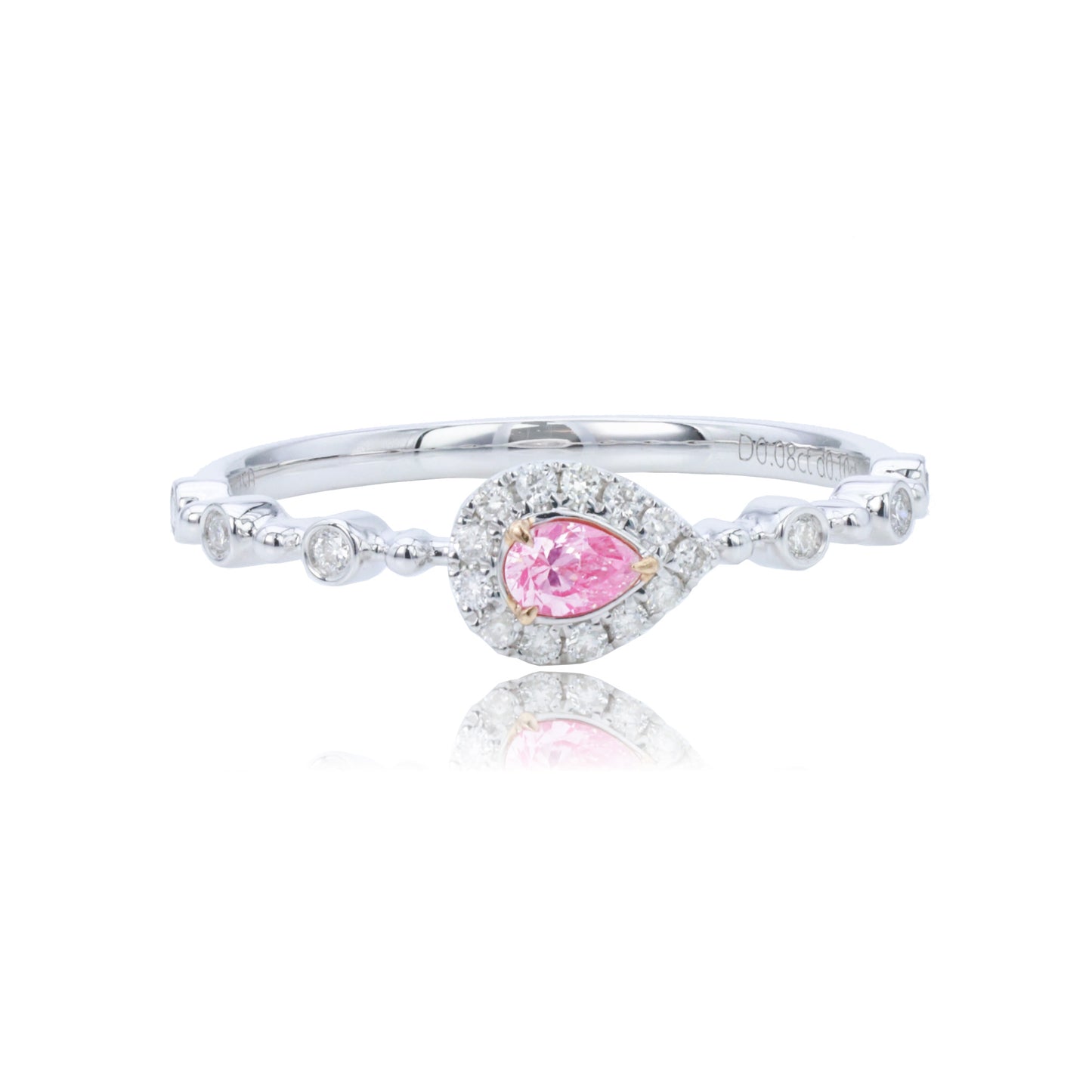 14k/18k white gold 0.18 ctw fancy pink diamond & diamond ring