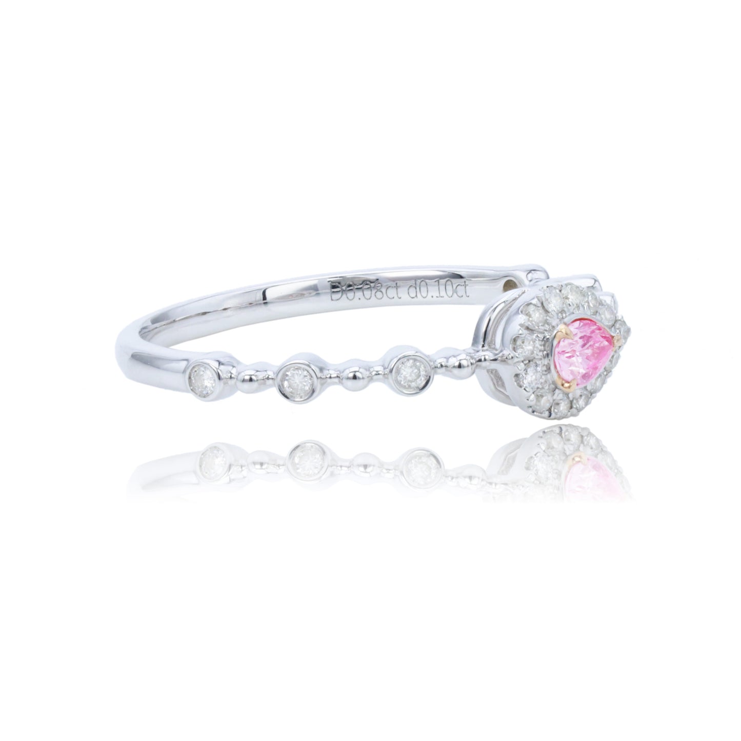 14k/18k white gold 0.18 ctw fancy pink diamond & diamond ring