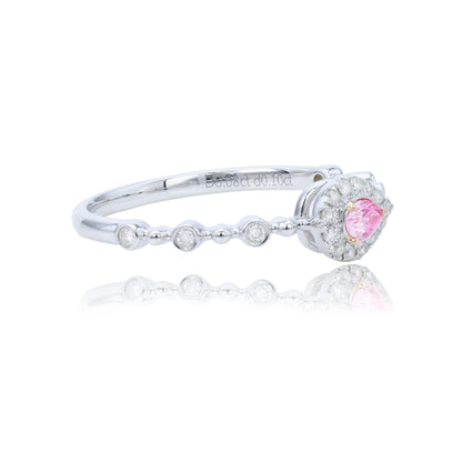 14K/18K WHITE GOLD 0.18 CTW FANCY PINK DIAMOND & DIAMOND RING