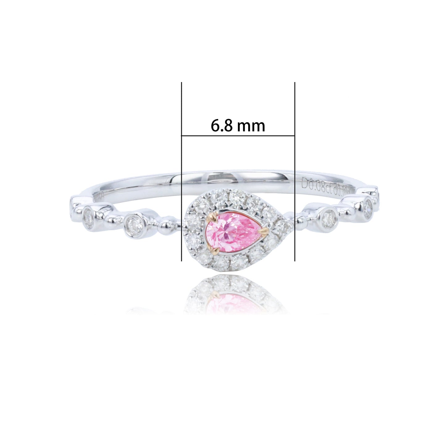 14k/18k white gold 0.18 ctw fancy pink diamond & diamond ring