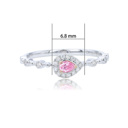 14K/18K WHITE GOLD 0.18 CTW FANCY PINK DIAMOND & DIAMOND RING