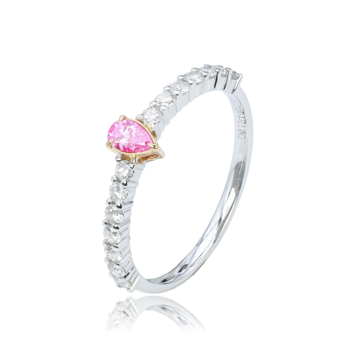 14k/18k white gold 0.38 ctw fancy pink diamond & diamond ring