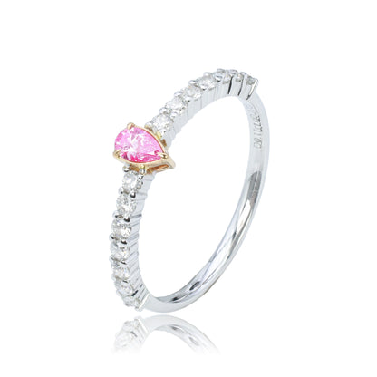 14K/18K WHITE GOLD 0.38 CTW FANCY PINK DIAMOND & DIAMOND RING