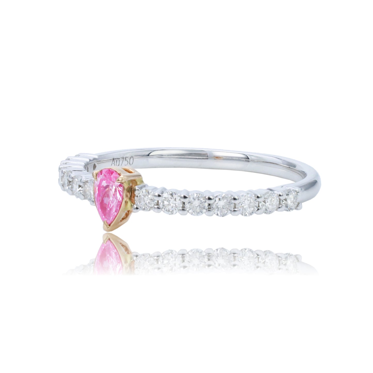 14k/18k white gold 0.38 ctw fancy pink diamond & diamond ring