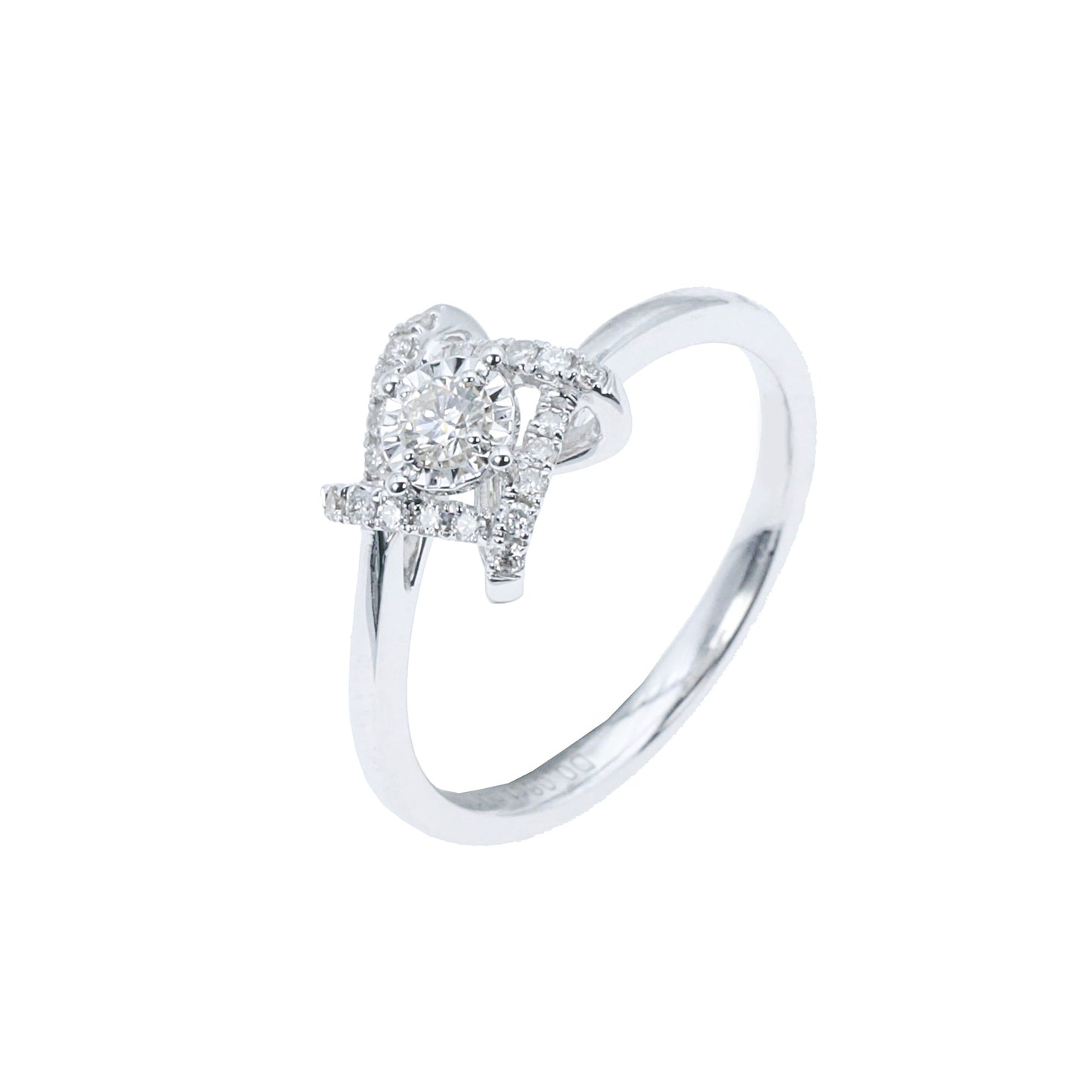 14k/18k white gold 0.18 ctw h vs diamond ring