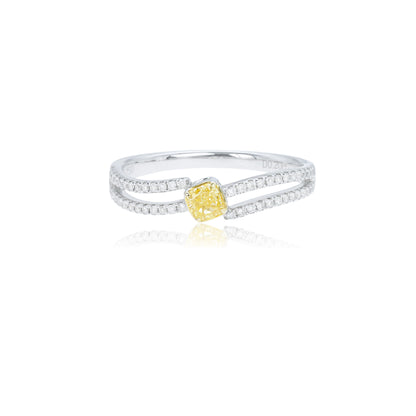 14K/18K WHITE GOLD 0.33 CTW FANCY YELLOW DIAMOND & DIAMOND RING