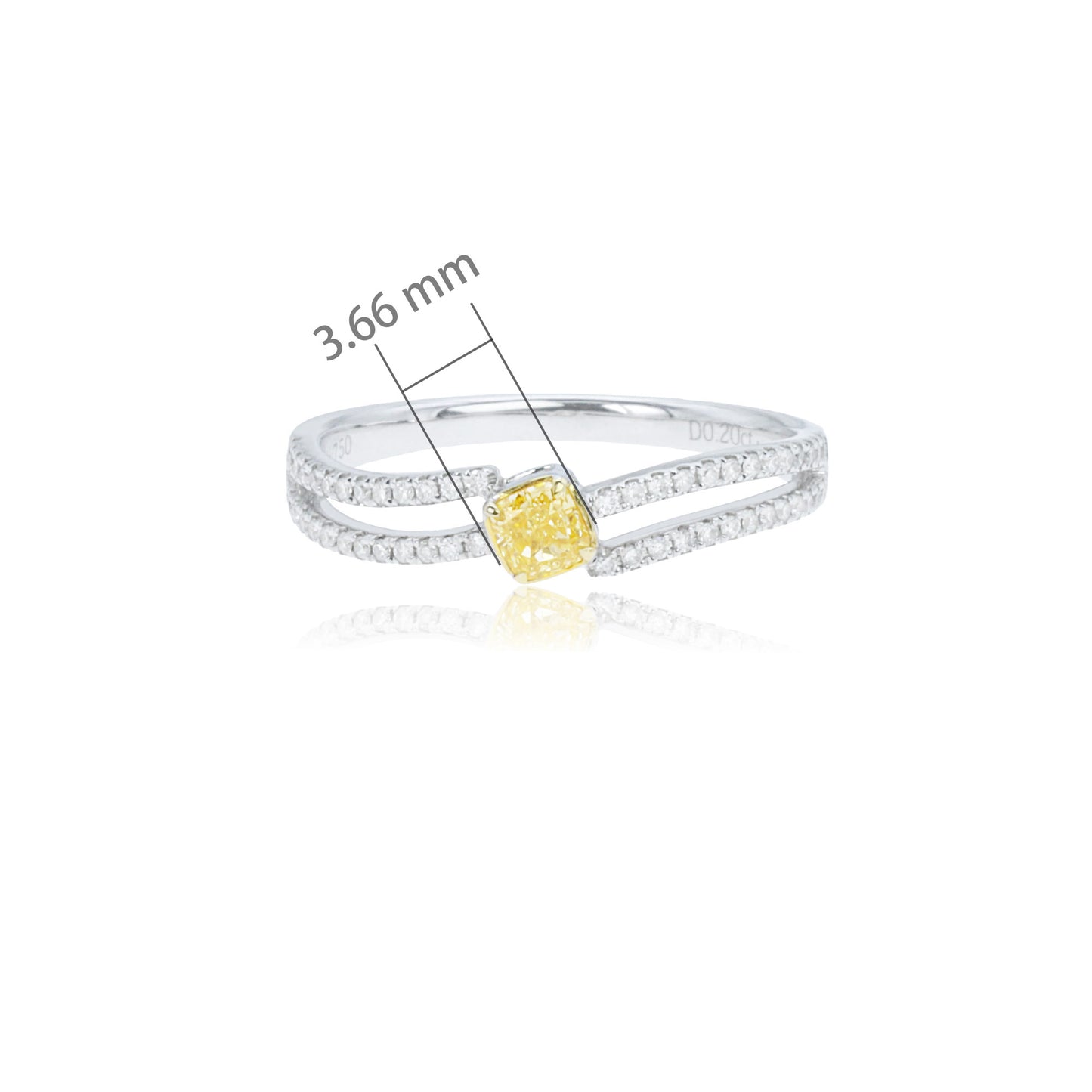 14k/18k white gold 0.33 ctw fancy yellow diamond & diamond ring