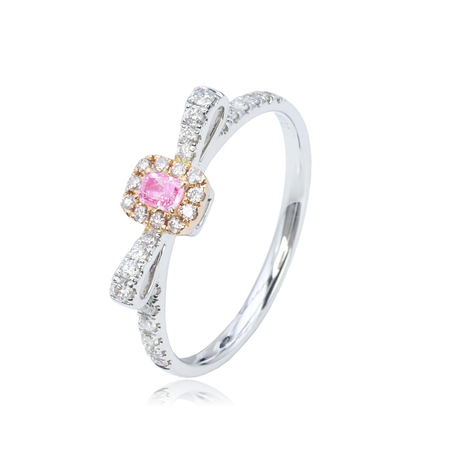 14k/18k white gold 0.34 ctw fancy pink diamond & diamond ring