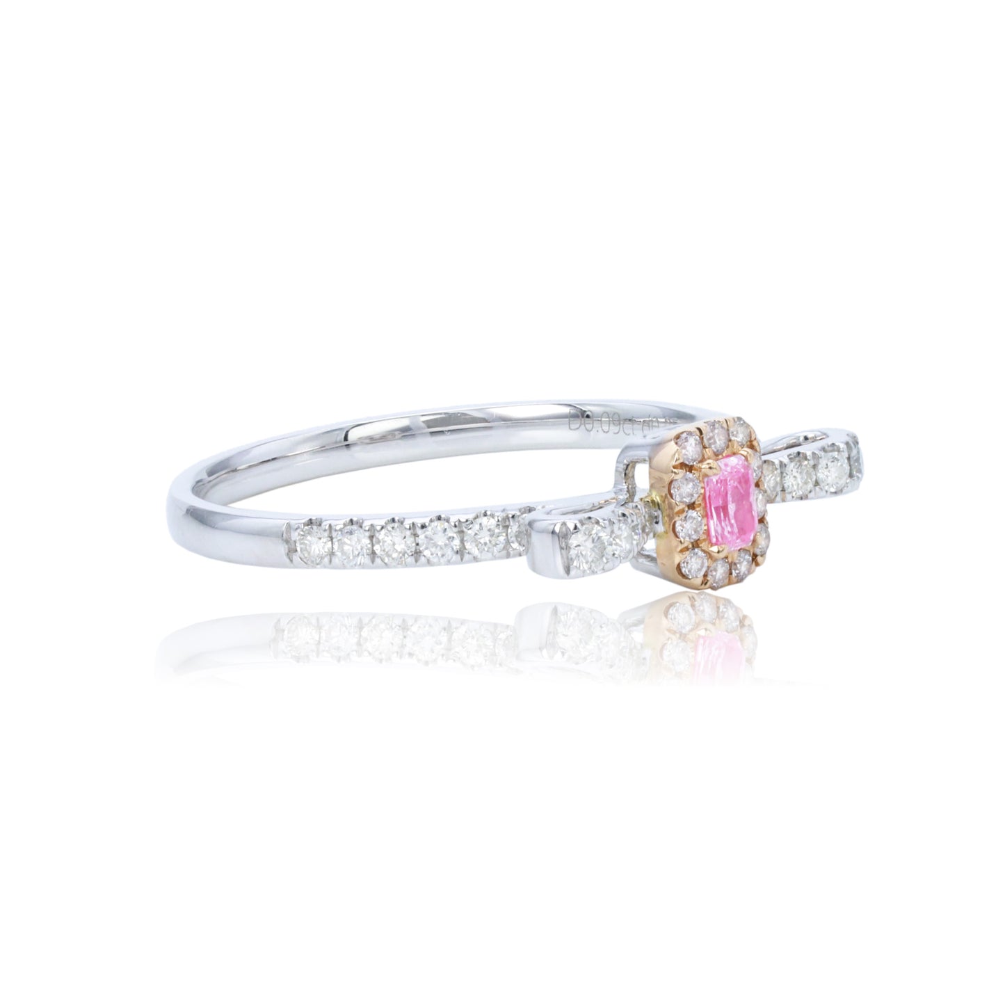 14k/18k white gold 0.34 ctw fancy pink diamond & diamond ring