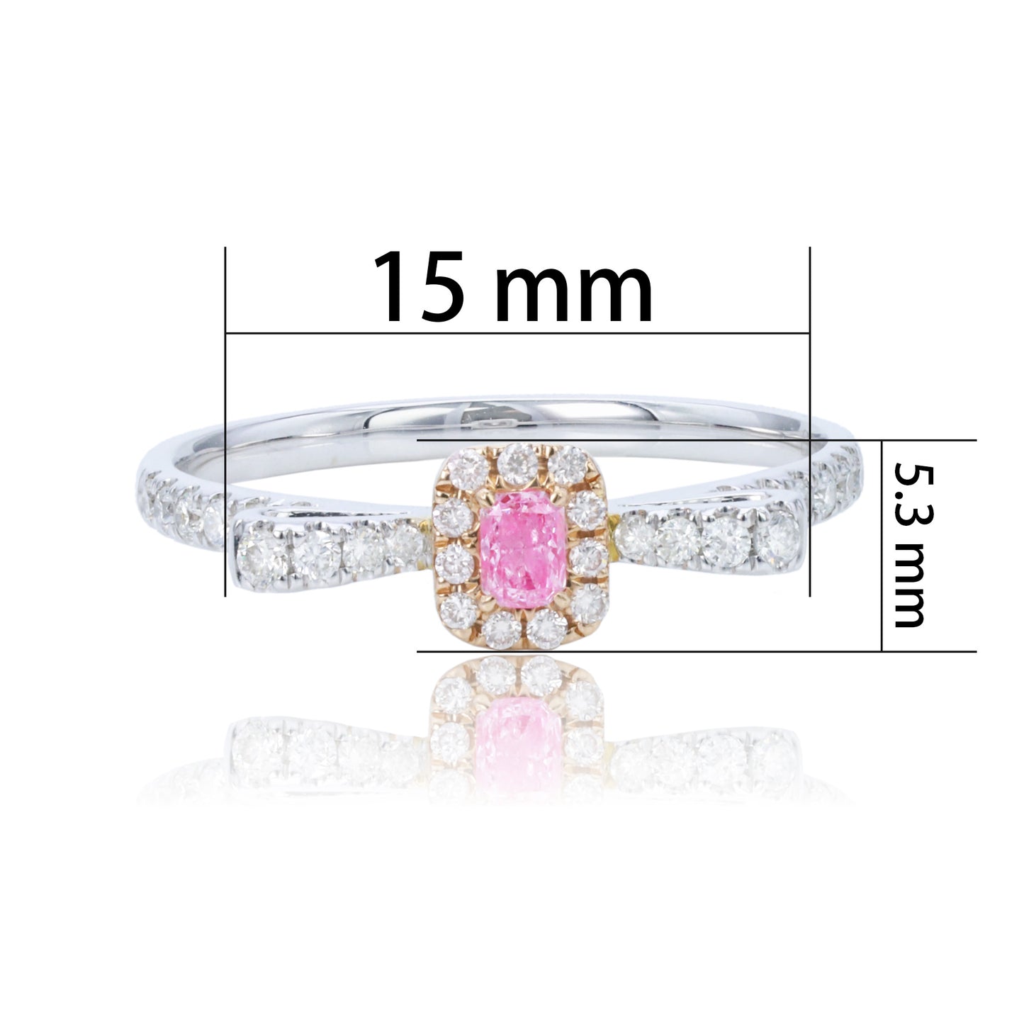 14k/18k white gold 0.34 ctw fancy pink diamond & diamond ring