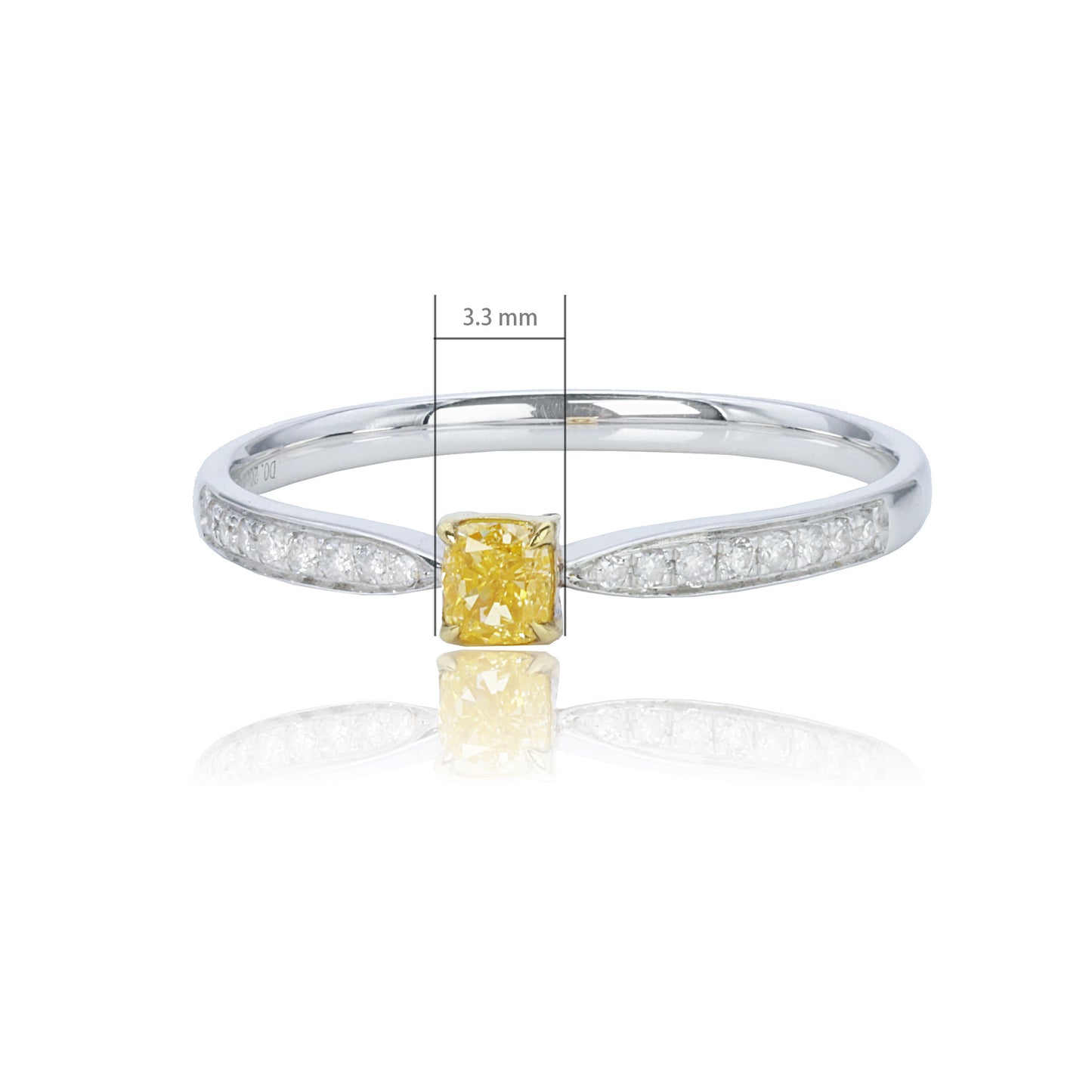 14k/18k white gold 0.28 ctw yellow diamond & diamond ring