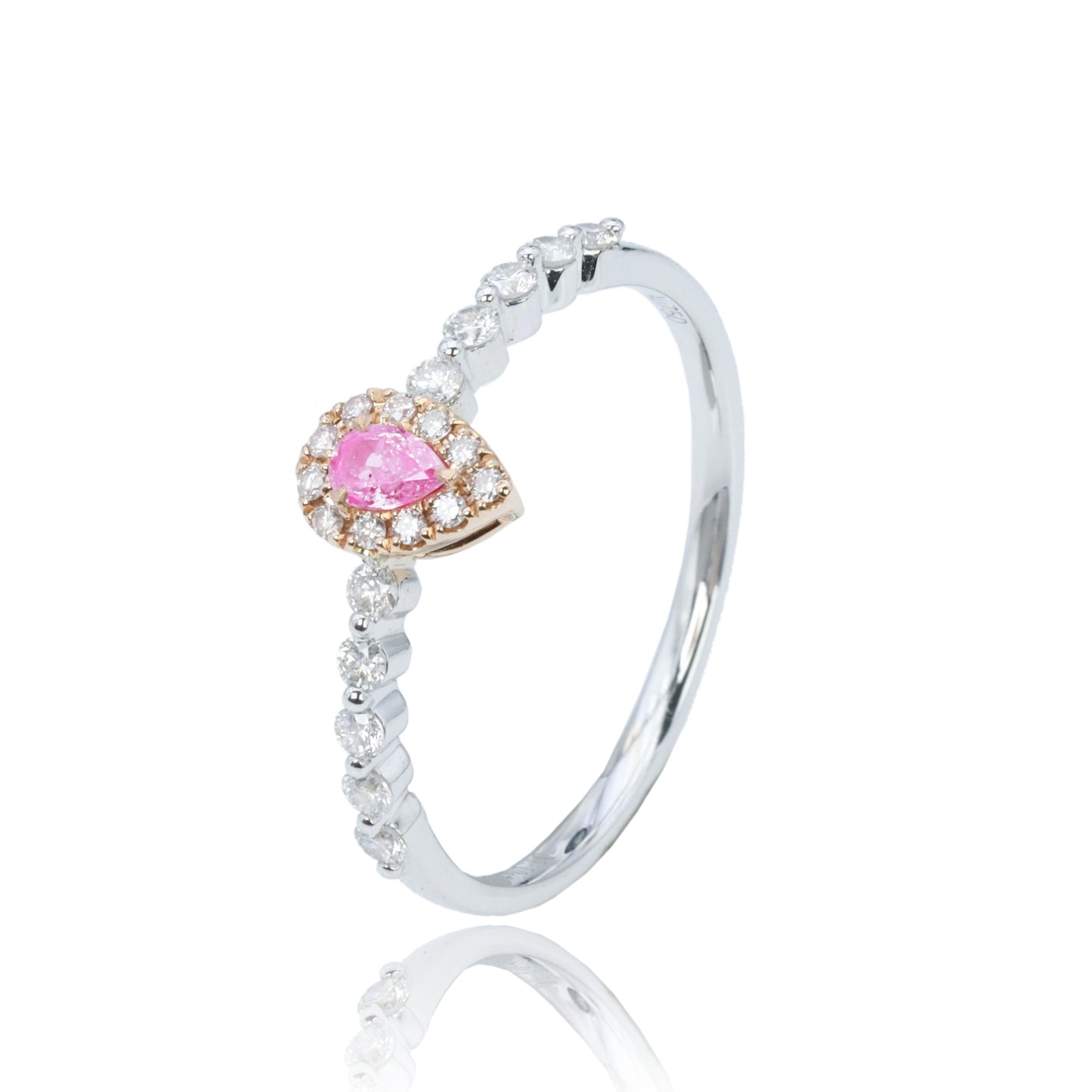 14k/18k white gold 0.35 ctw pink diamond & diamond ring