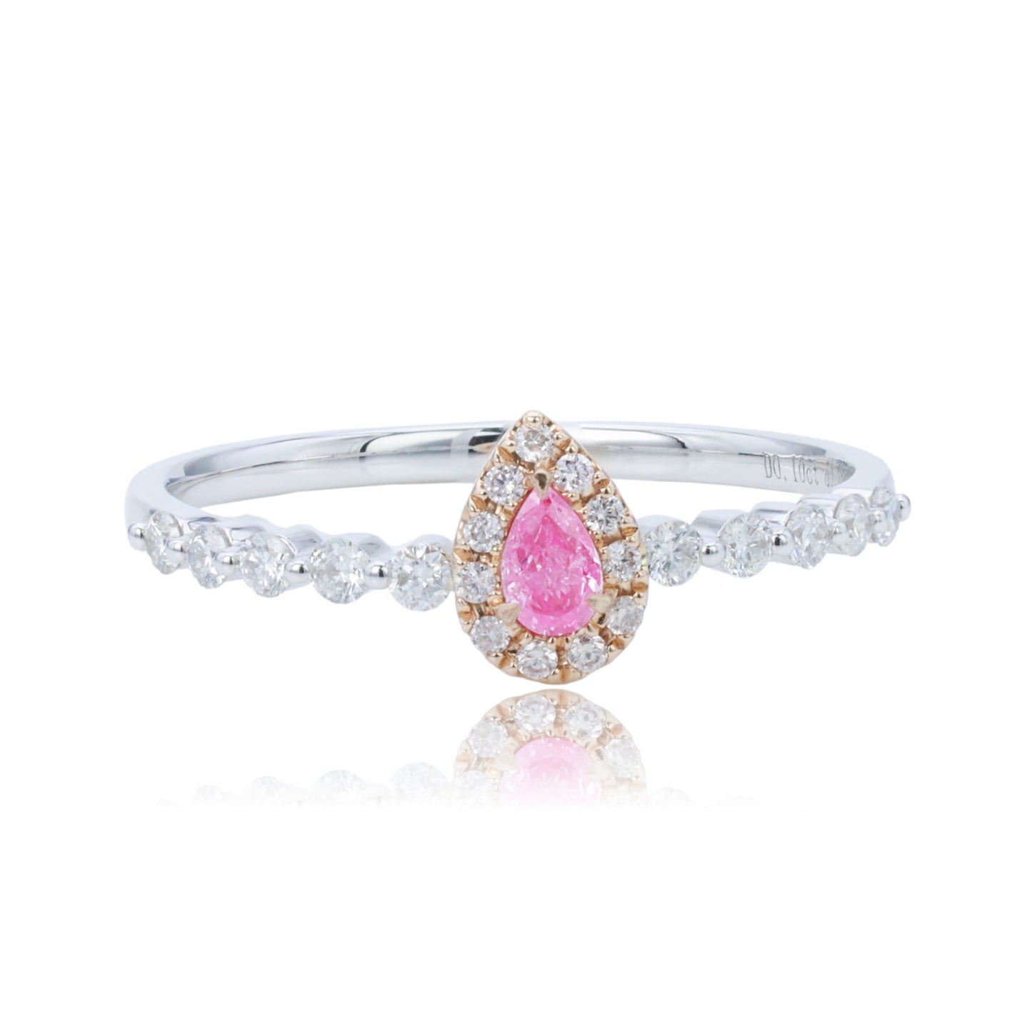 14k/18k white gold 0.35 ctw pink diamond & diamond ring