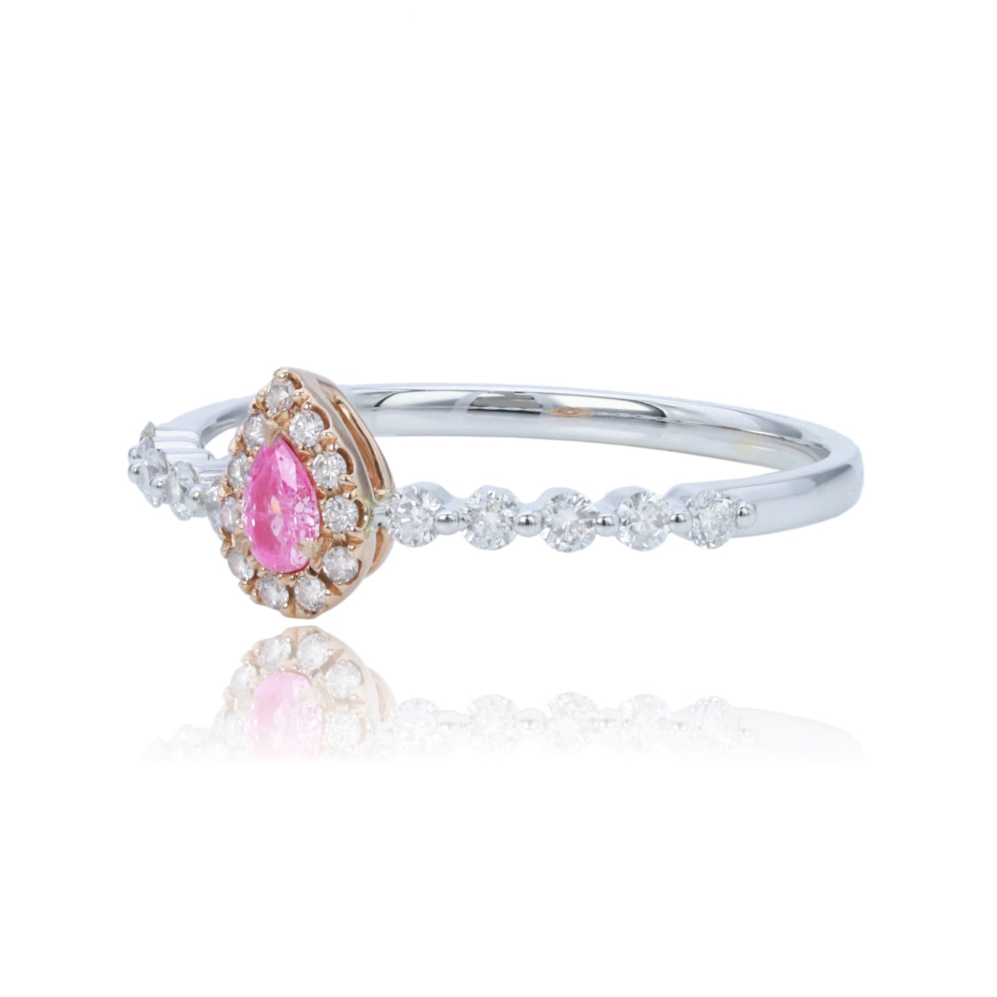 14k/18k white gold 0.35 ctw pink diamond & diamond ring