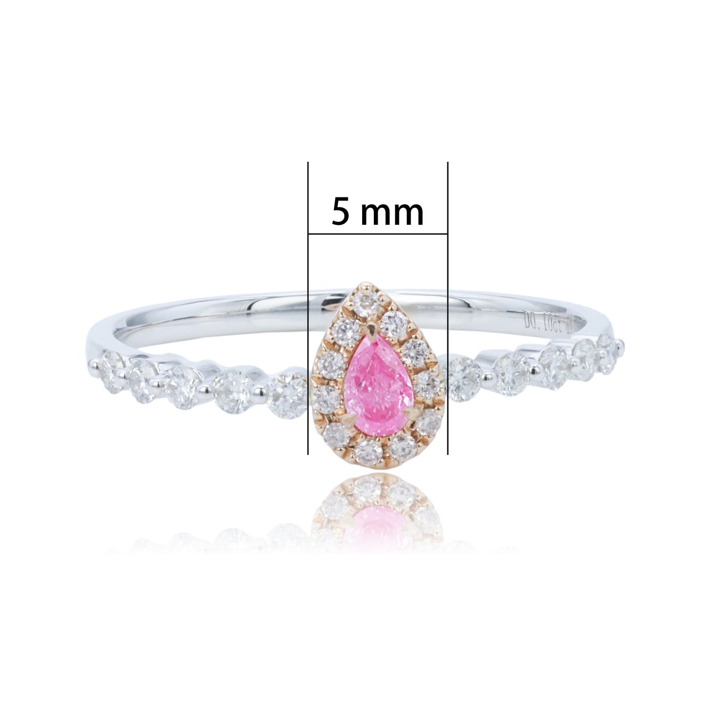 14k/18k white gold 0.35 ctw pink diamond & diamond ring