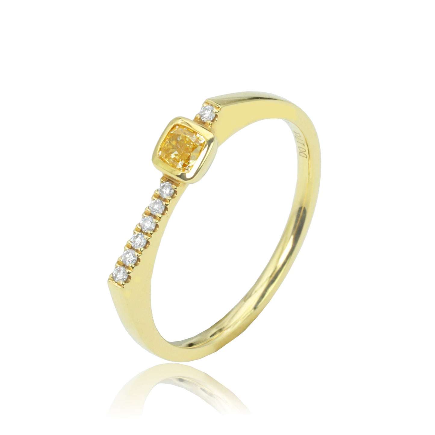 14k/18k gold 0.21 ctw yellow diamond & diamond ring