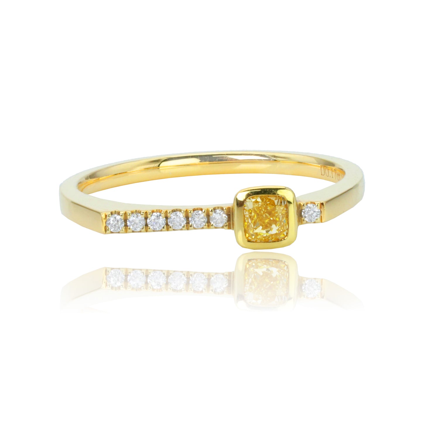 14k/18k gold 0.21 ctw yellow diamond & diamond ring