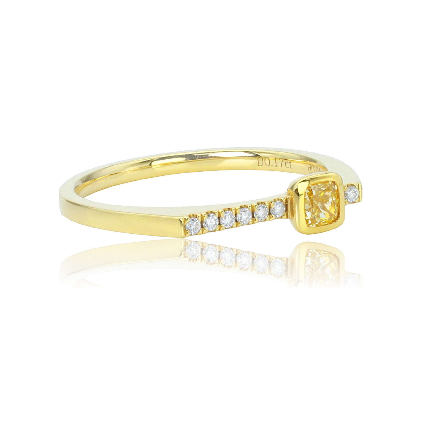 14k/18k gold 0.21 ctw yellow diamond & diamond ring