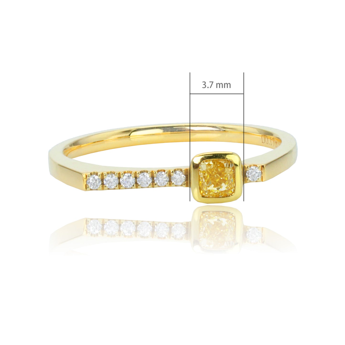 14k/18k gold 0.21 ctw yellow diamond & diamond ring