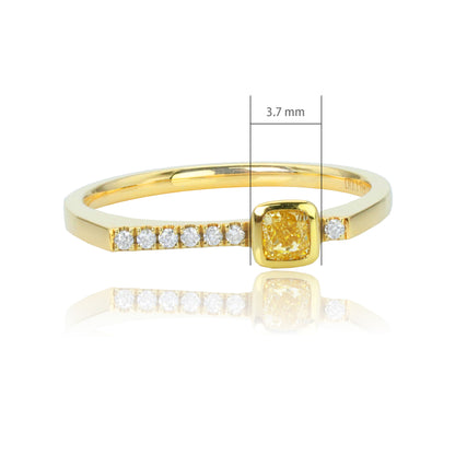 14K/18K GOLD 0.21 CTW YELLOW DIAMOND & DIAMOND RING