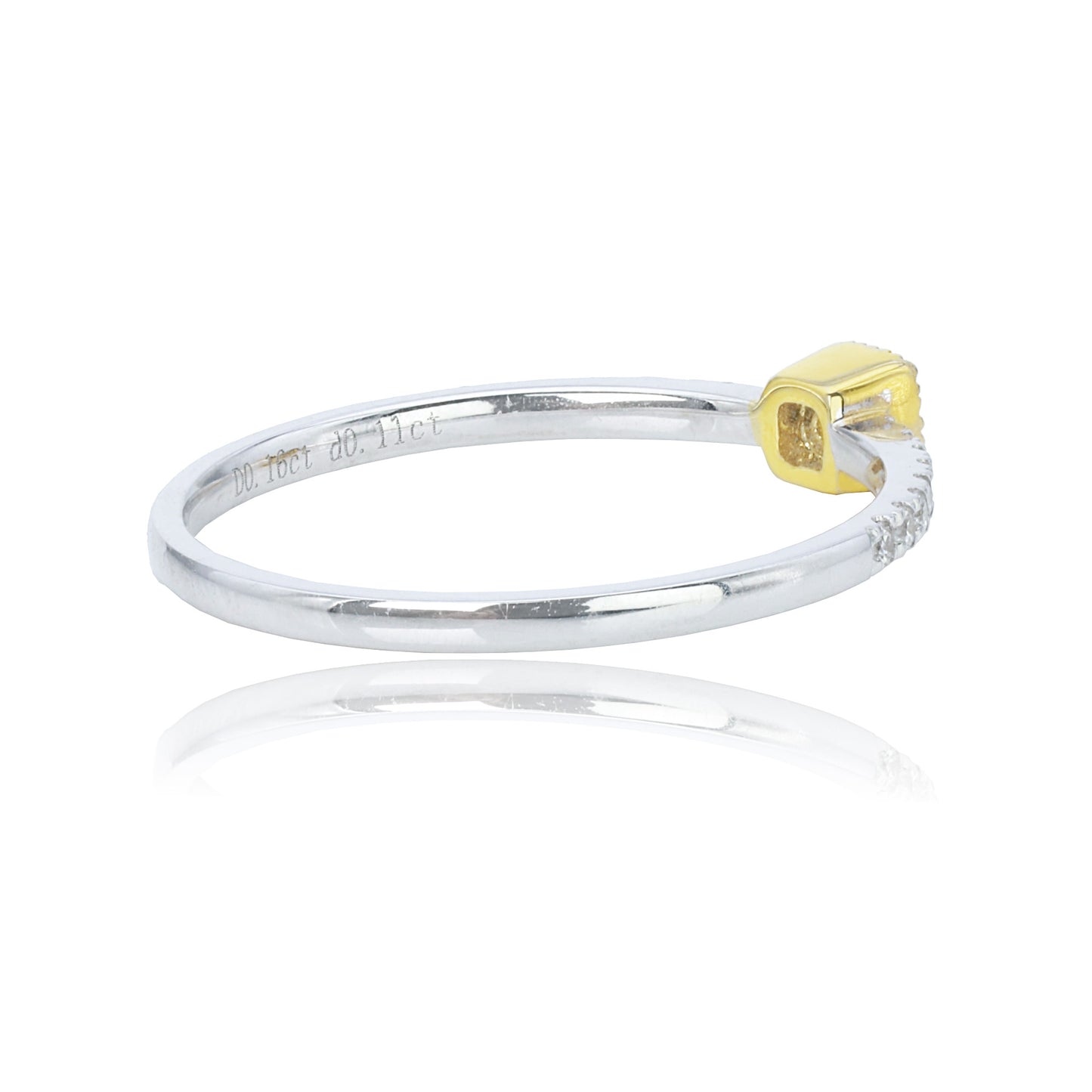 14k/18k white gold 0.27 ctw yellow diamond & diamond ring