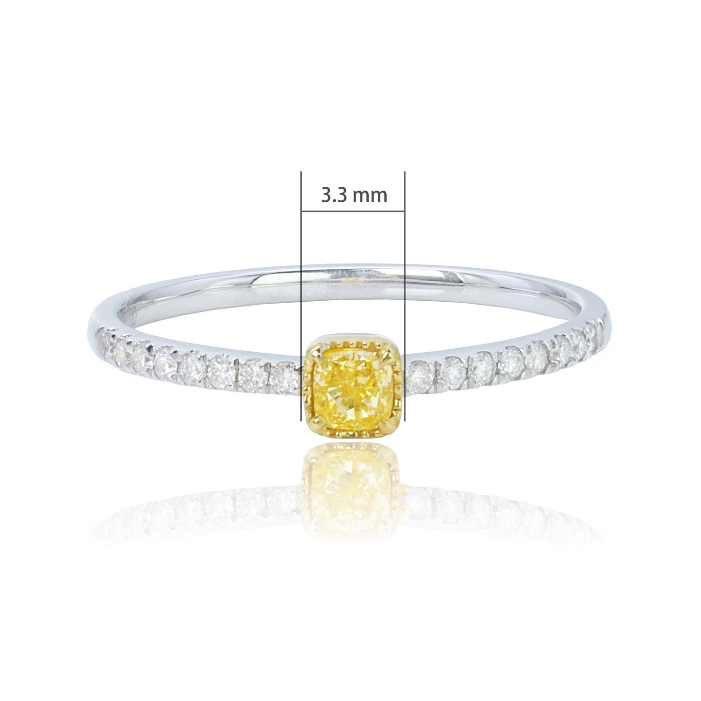 14k/18k white gold 0.27 ctw yellow diamond & diamond ring