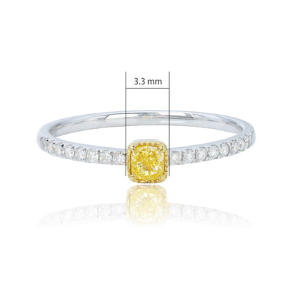 14K/18K WHITE GOLD 0.27 CTW YELLOW DIAMOND & DIAMOND RING