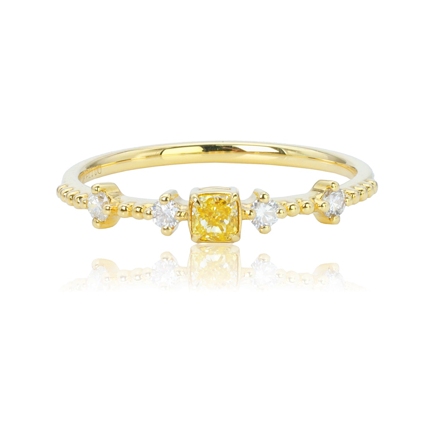 14k/18k yellow gold 0.30 ctw yellow diamond & diamond ring