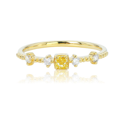 14K/18K YELLOW GOLD 0.30 CTW YELLOW DIAMOND & DIAMOND RING