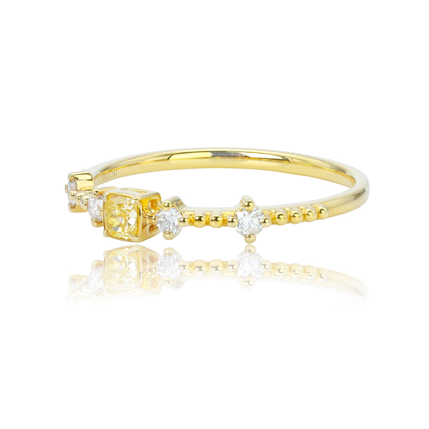 14k/18k yellow gold 0.30 ctw yellow diamond & diamond ring