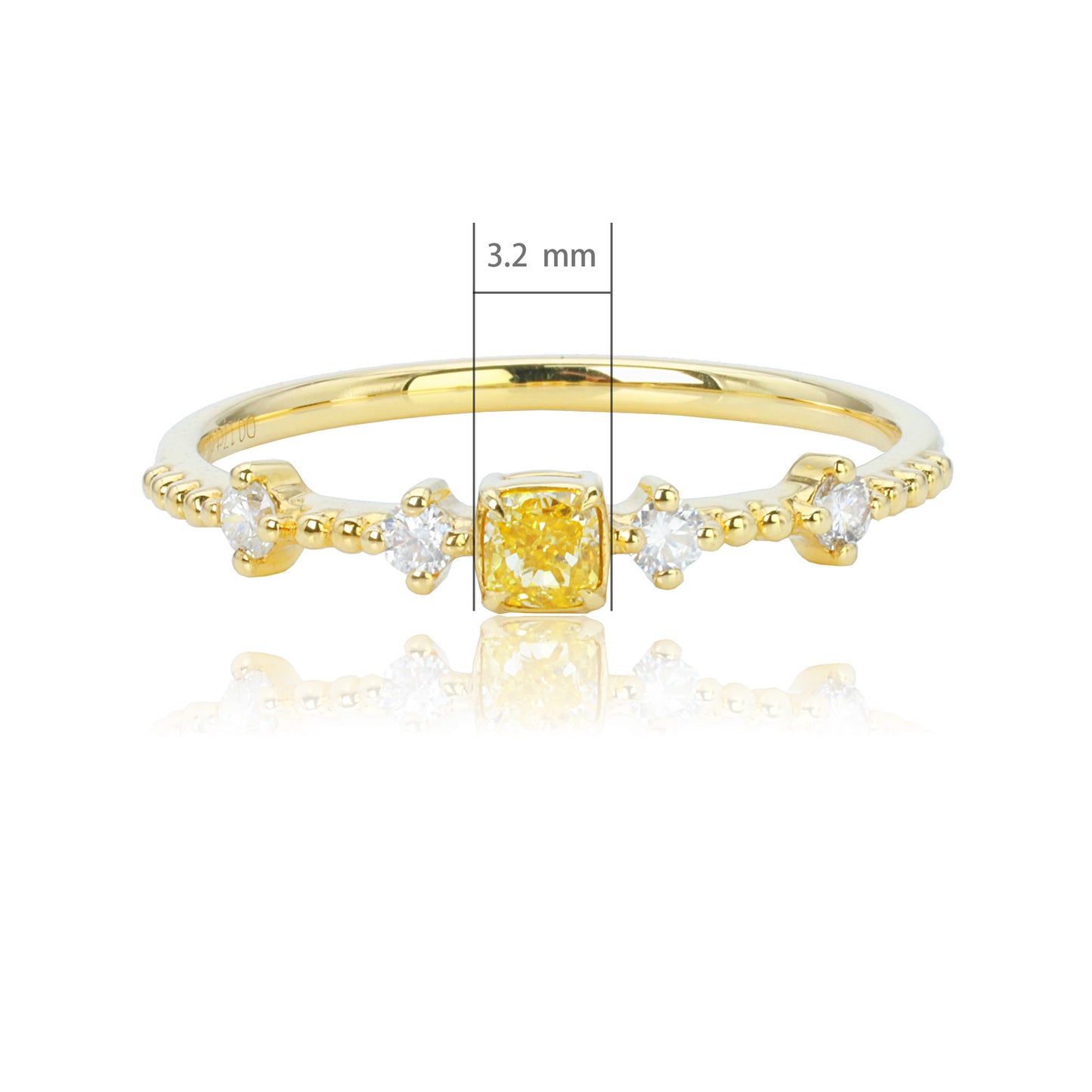 14k/18k yellow gold 0.30 ctw yellow diamond & diamond ring