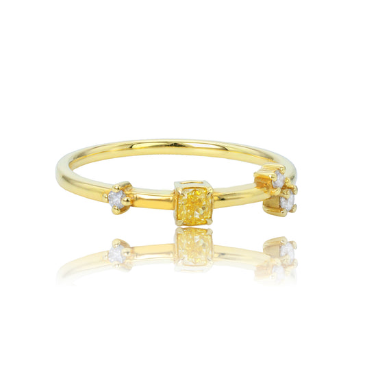 14K/18K GOLD 0.22 CTW YELLOW DIAMOND & DIAMOND RING