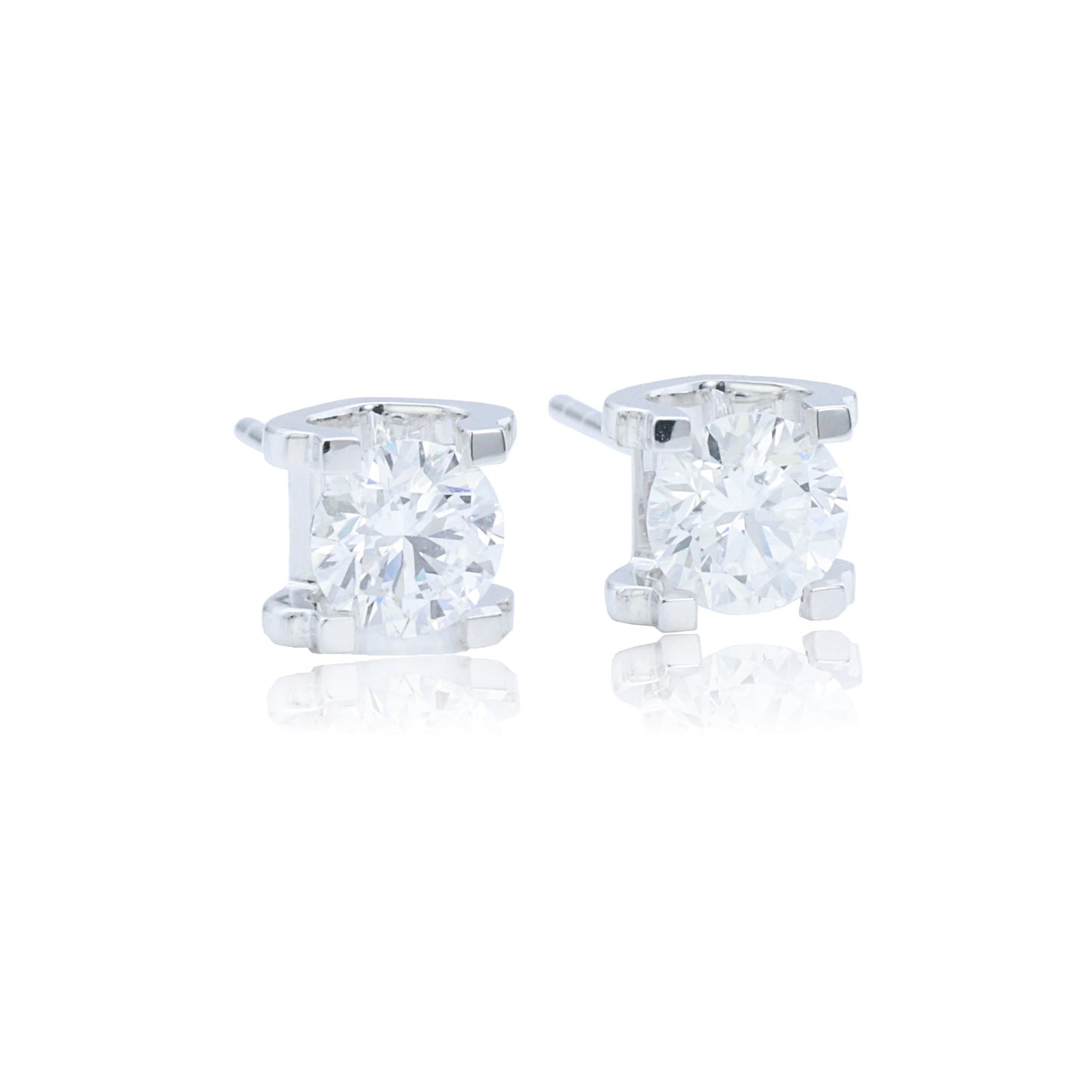 9k/14k/18k white gold 1.16 ctw lab grown h vs diamond earrings