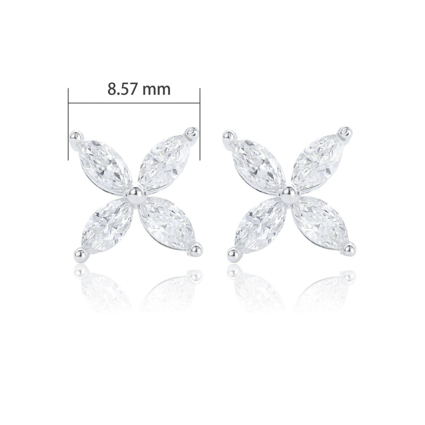 9k/14k/18k white gold 0.78 ctw lab grown h vs diamond earrings