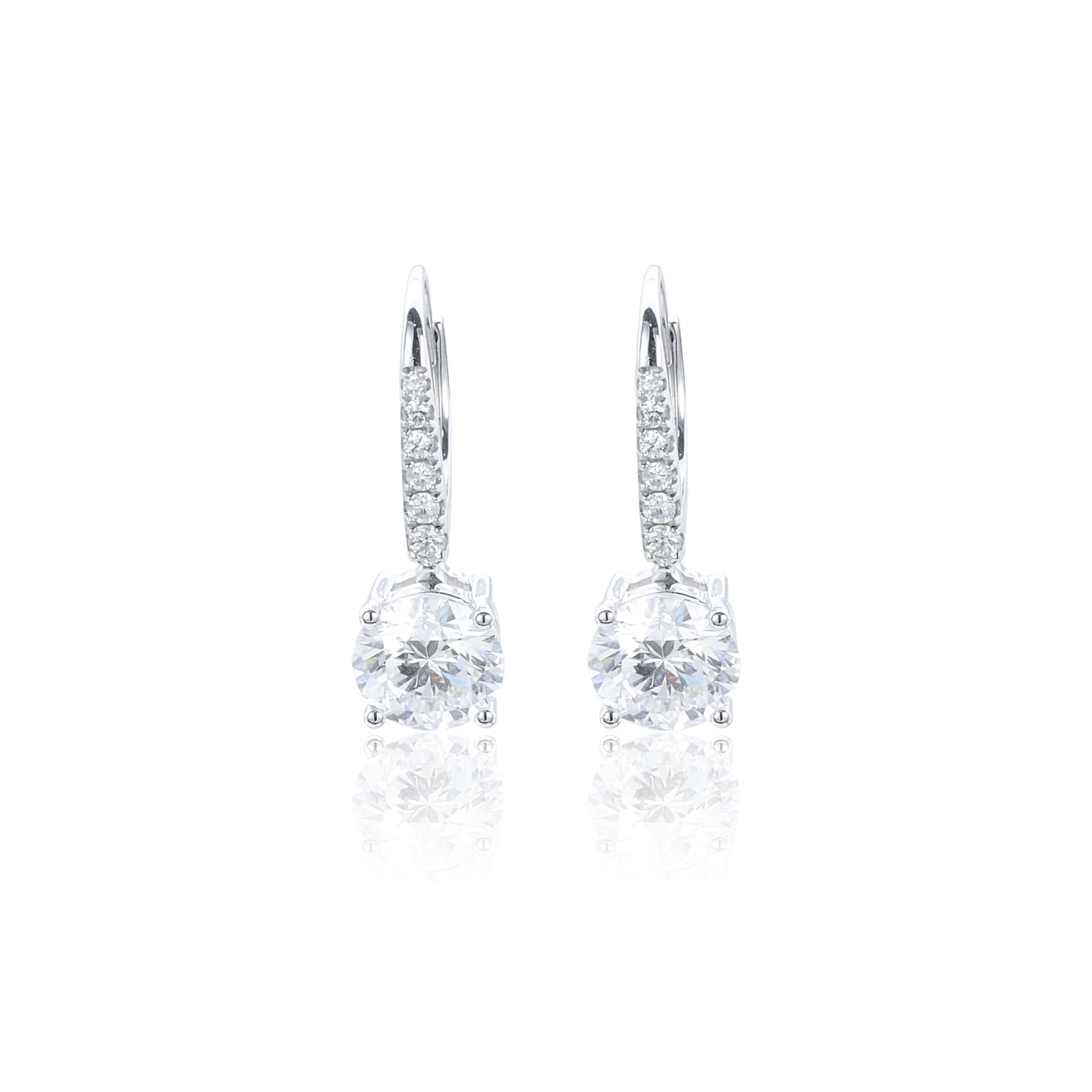 9k/14k/18k white gold 2.22 ctw lab grown h-vs diamond earrings