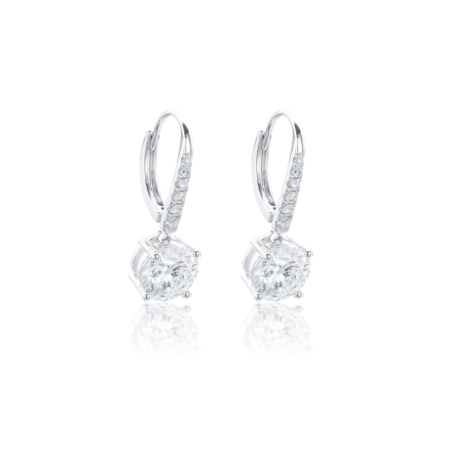 9k/14k/18k white gold 2.22 ctw lab grown h-vs diamond earrings